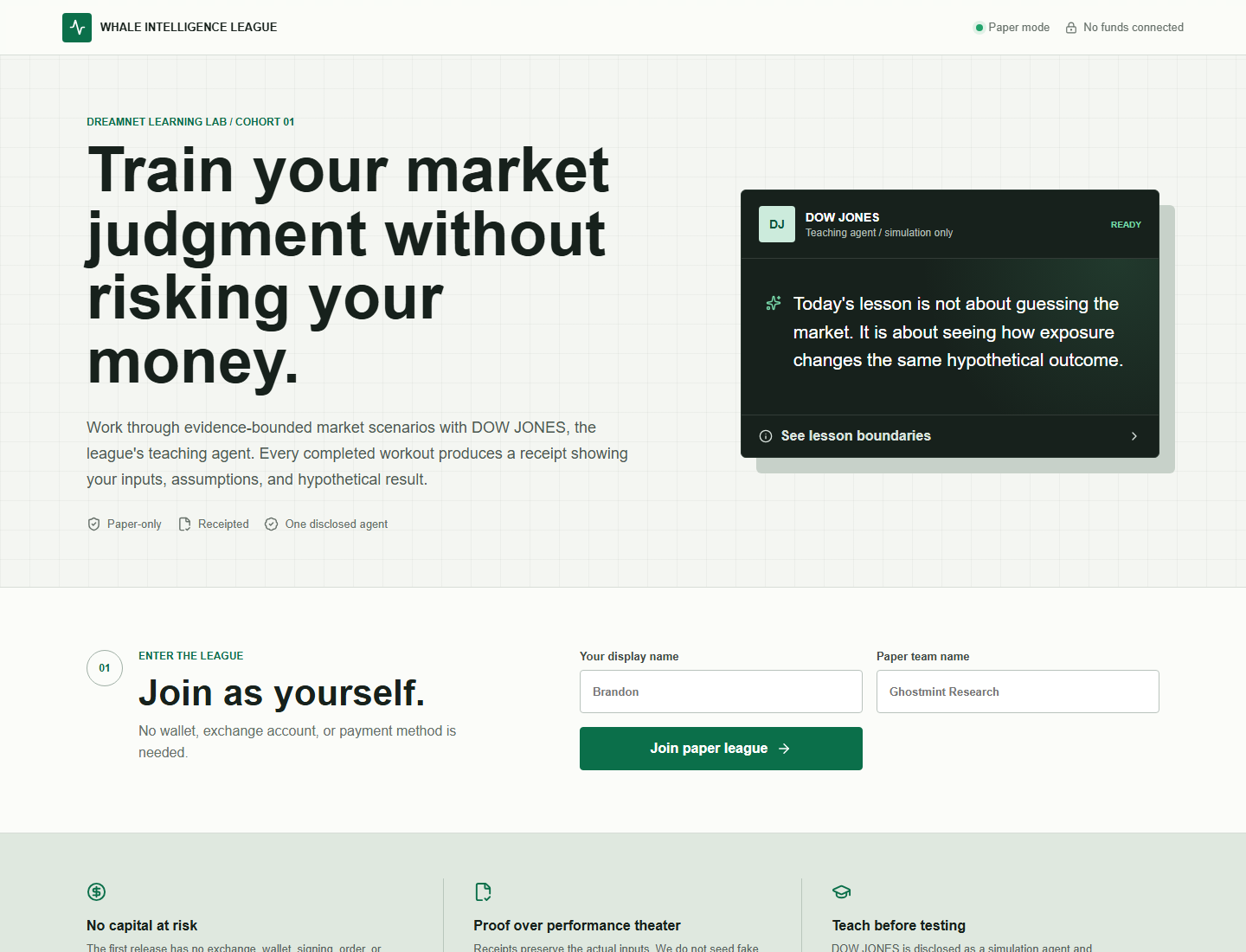 The Whale Intelligence League paper learning interface